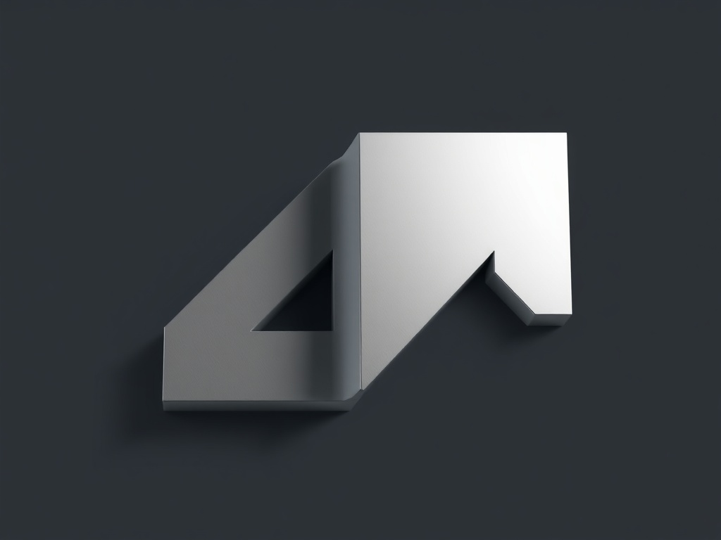 Minimalist logo mark: a clean, modern 'M' shape composed of two overlapping isometric cubes, matte silver finish, soft studio lighting, highly detailed, 8k.